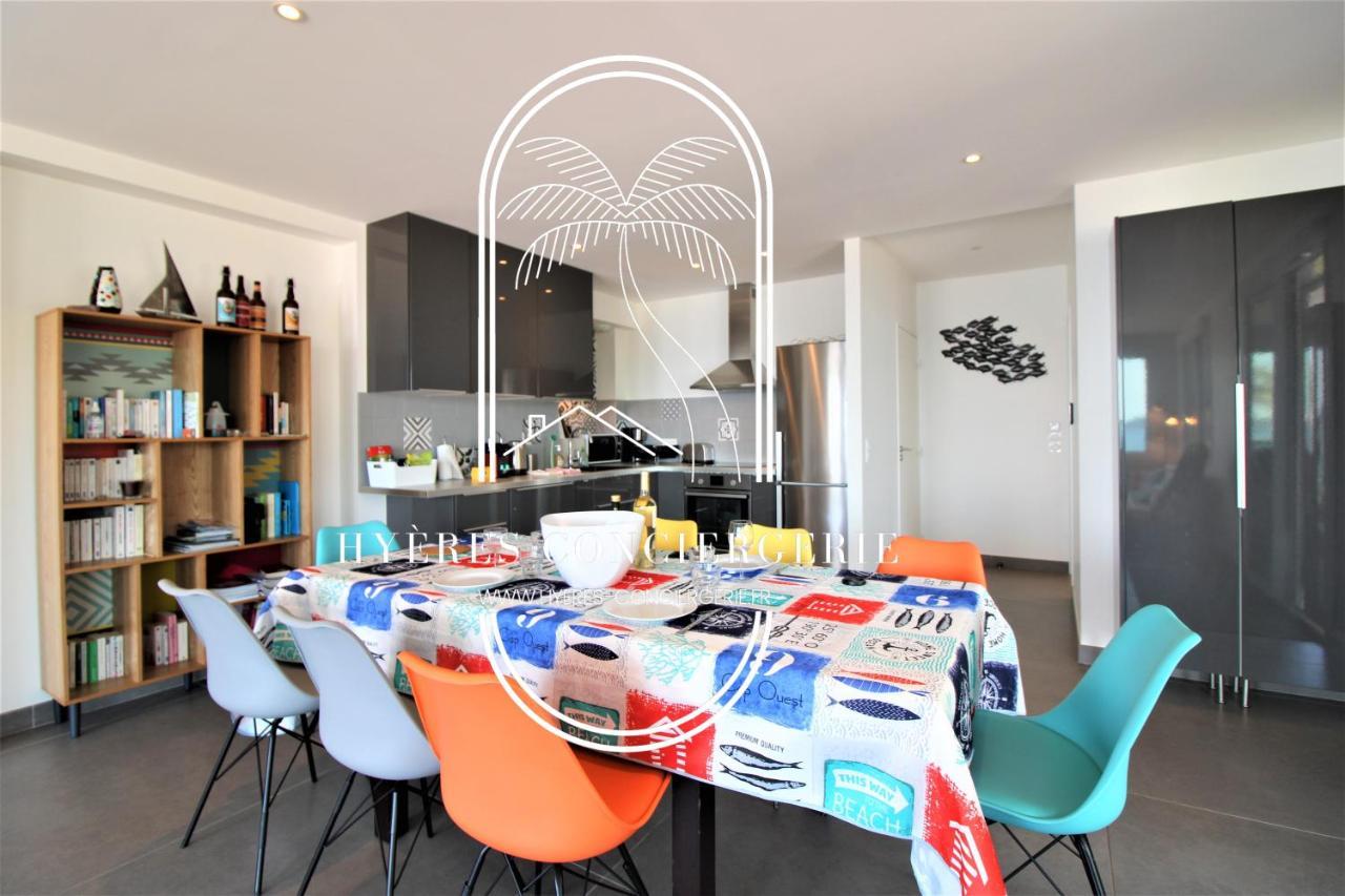 Villa Antoine Appartement Rdj Vue Mer Clim Wifi Parking Plage 50M La Garonne Le Pradet Zewnętrze zdjęcie
