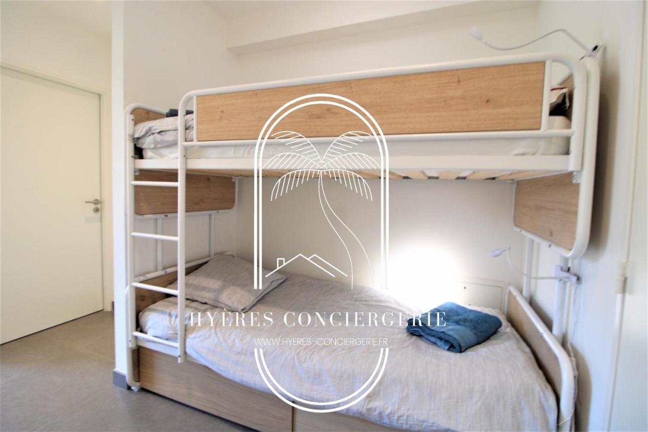 Villa Antoine Appartement Rdj Vue Mer Clim Wifi Parking Plage 50M La Garonne Le Pradet Zewnętrze zdjęcie