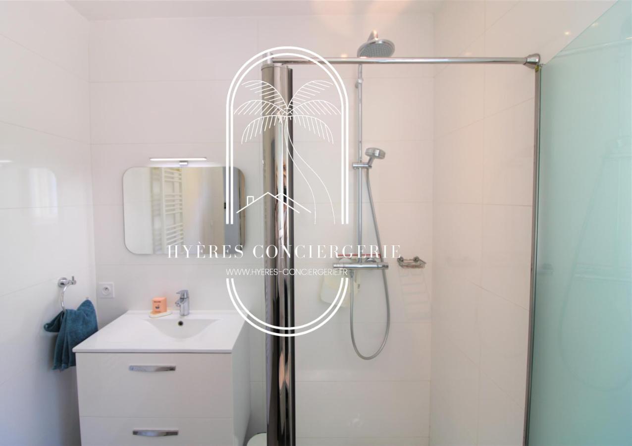 Villa Antoine Appartement Rdj Vue Mer Clim Wifi Parking Plage 50M La Garonne Le Pradet Zewnętrze zdjęcie