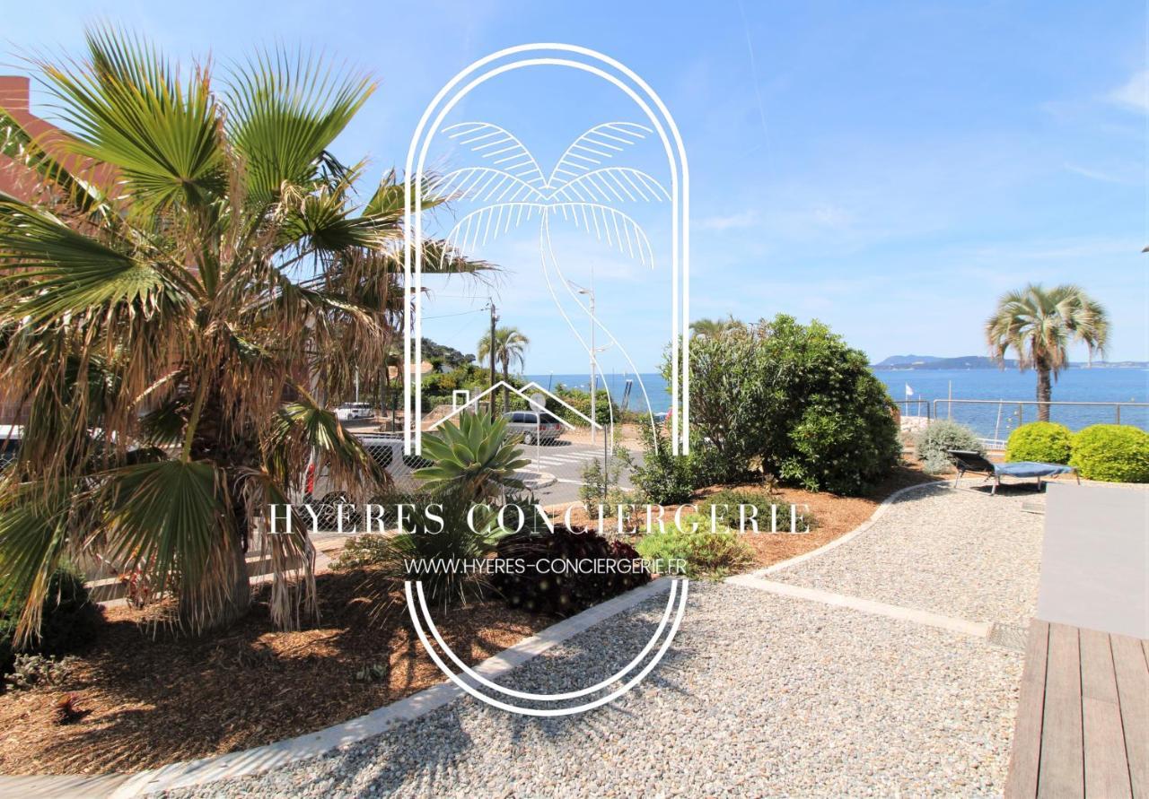 Villa Antoine Appartement Rdj Vue Mer Clim Wifi Parking Plage 50M La Garonne Le Pradet Zewnętrze zdjęcie
